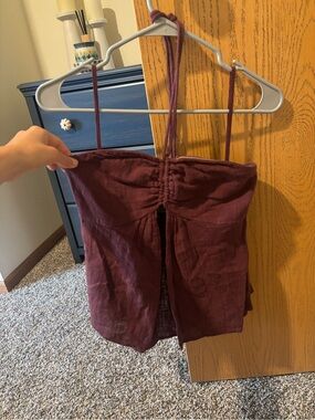Urban Outfitters Maroon Crop Top with Spaghetti Straps